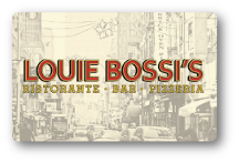 Louie Bossis logo over busy street